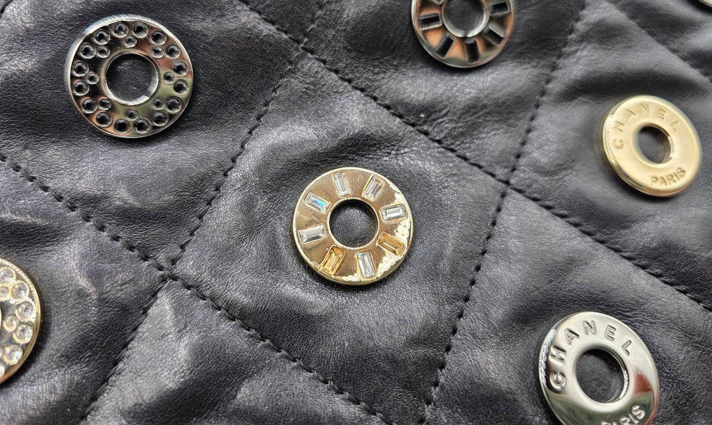 Chanel Star Attitude Flap Bag Grommet Embellished Quilted Leather Large