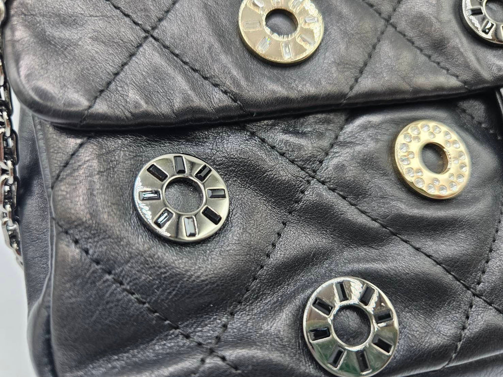 Chanel Star Attitude Flap Bag Grommet Embellished Quilted Leather Large