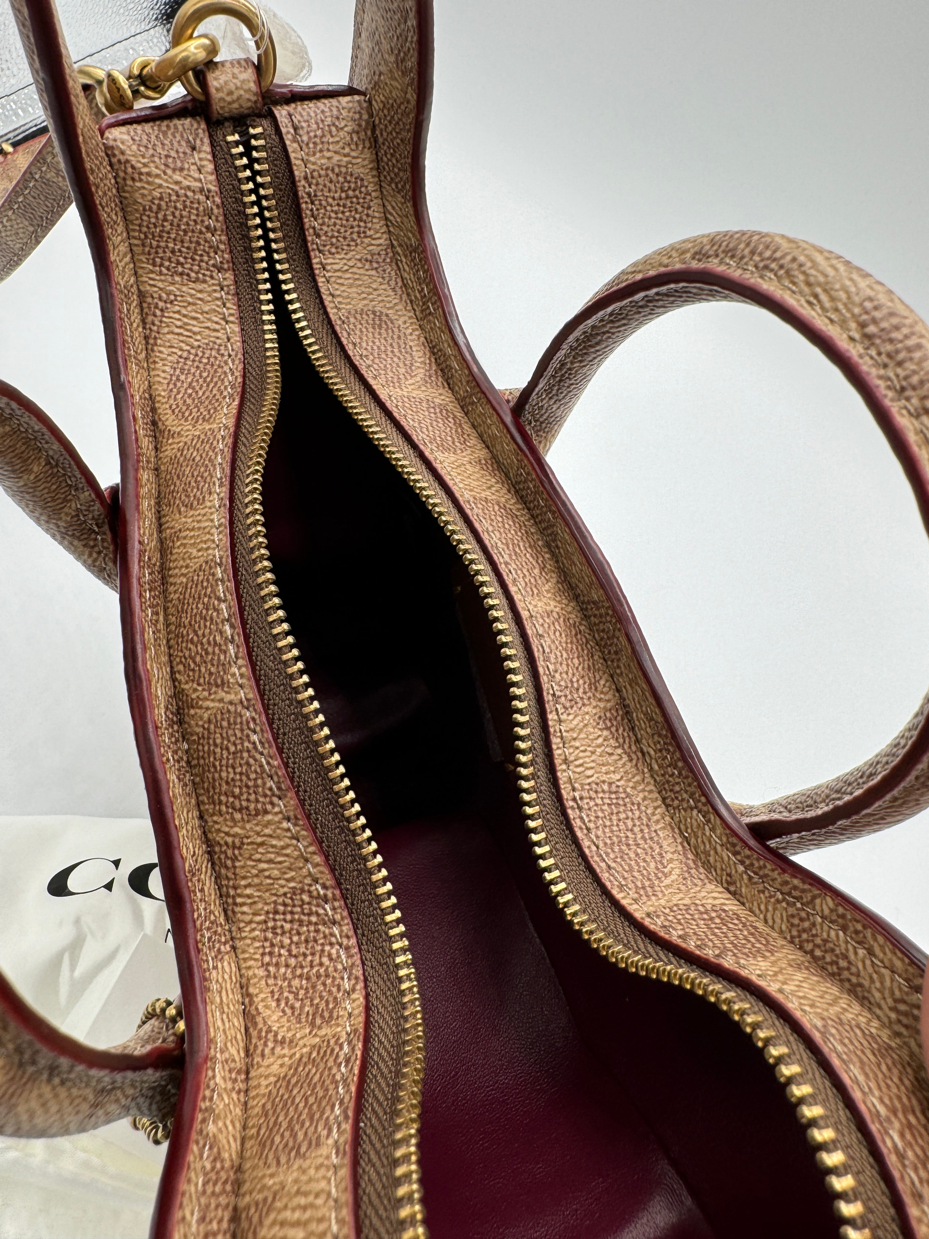 Coach Rexy Bag In Signature Canvas Imported With Keychain