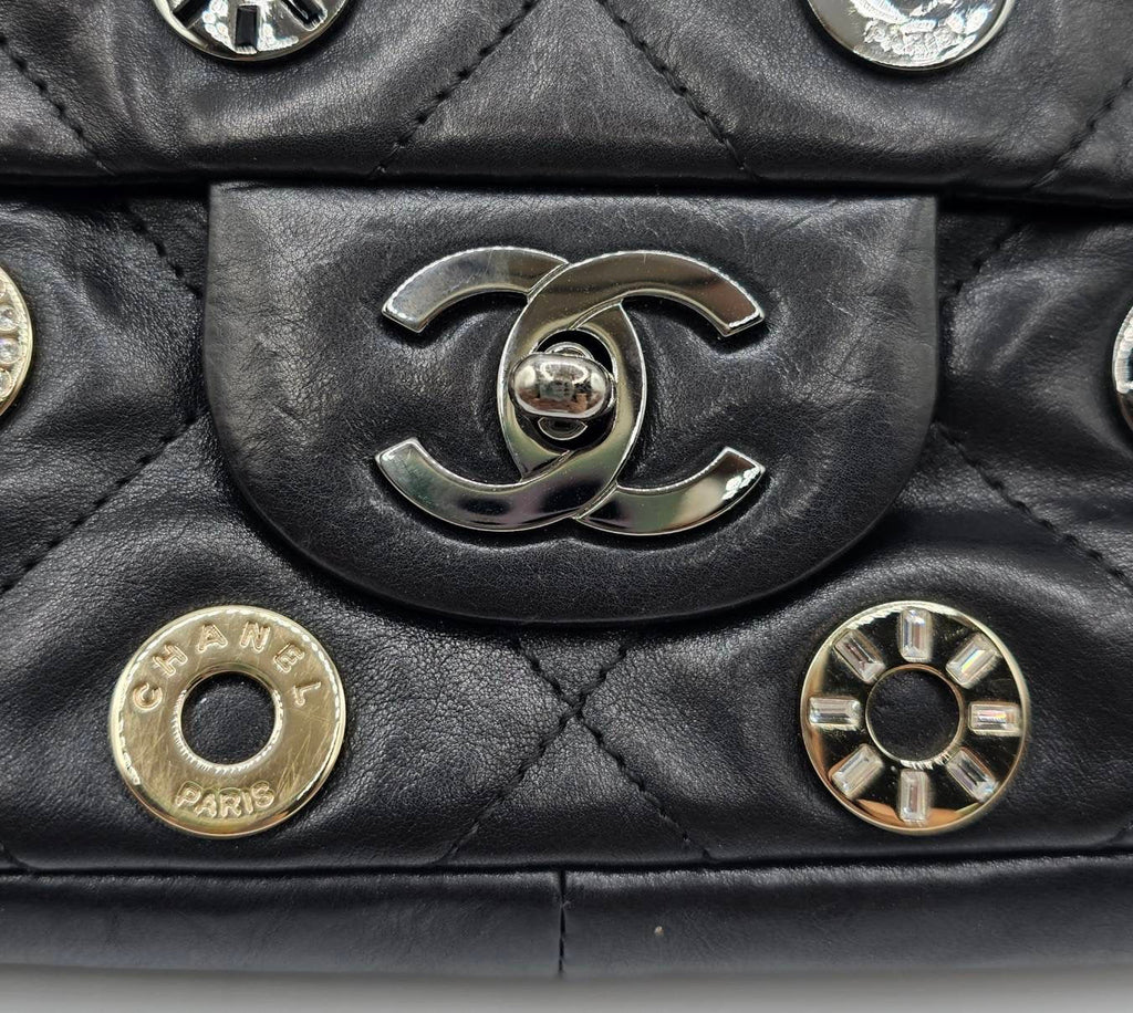 Chanel Star Attitude Flap Bag Grommet Embellished Quilted Leather Large