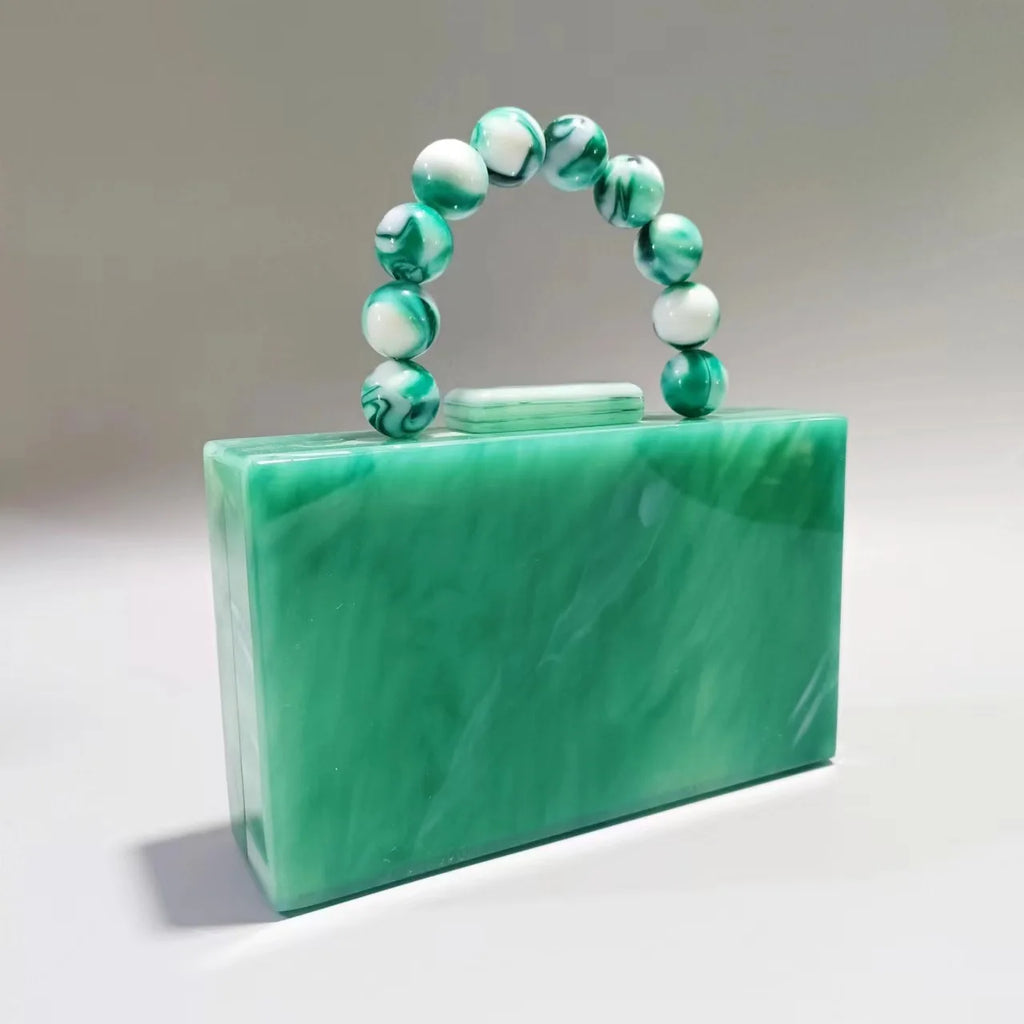 Beading Pearl Acrylic Stone Clutch