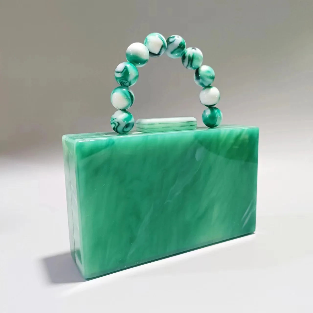 Beading Pearl Acrylic Stone Clutch