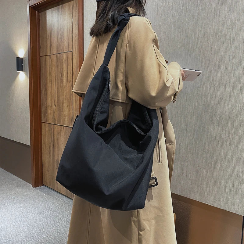 Pure Color Nylon Tote