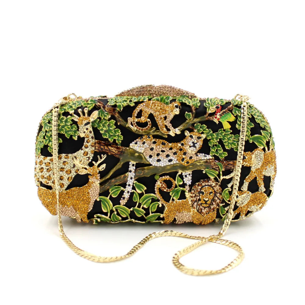 Animal Forest Water Diamond Evening Bag