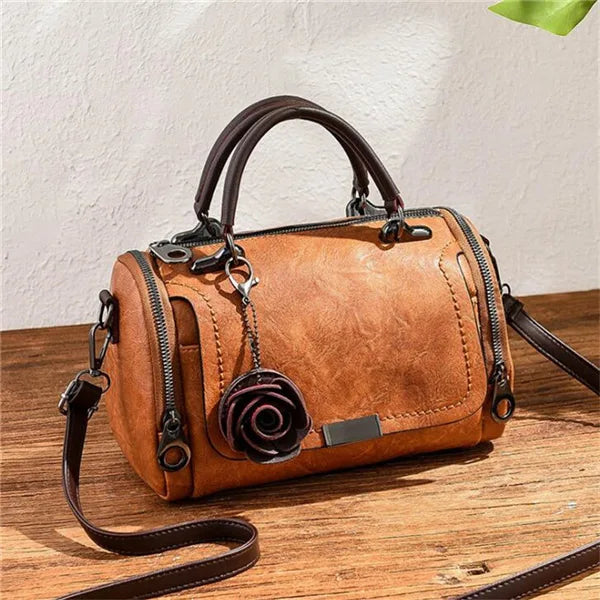 Rose Charm Boston Handbag