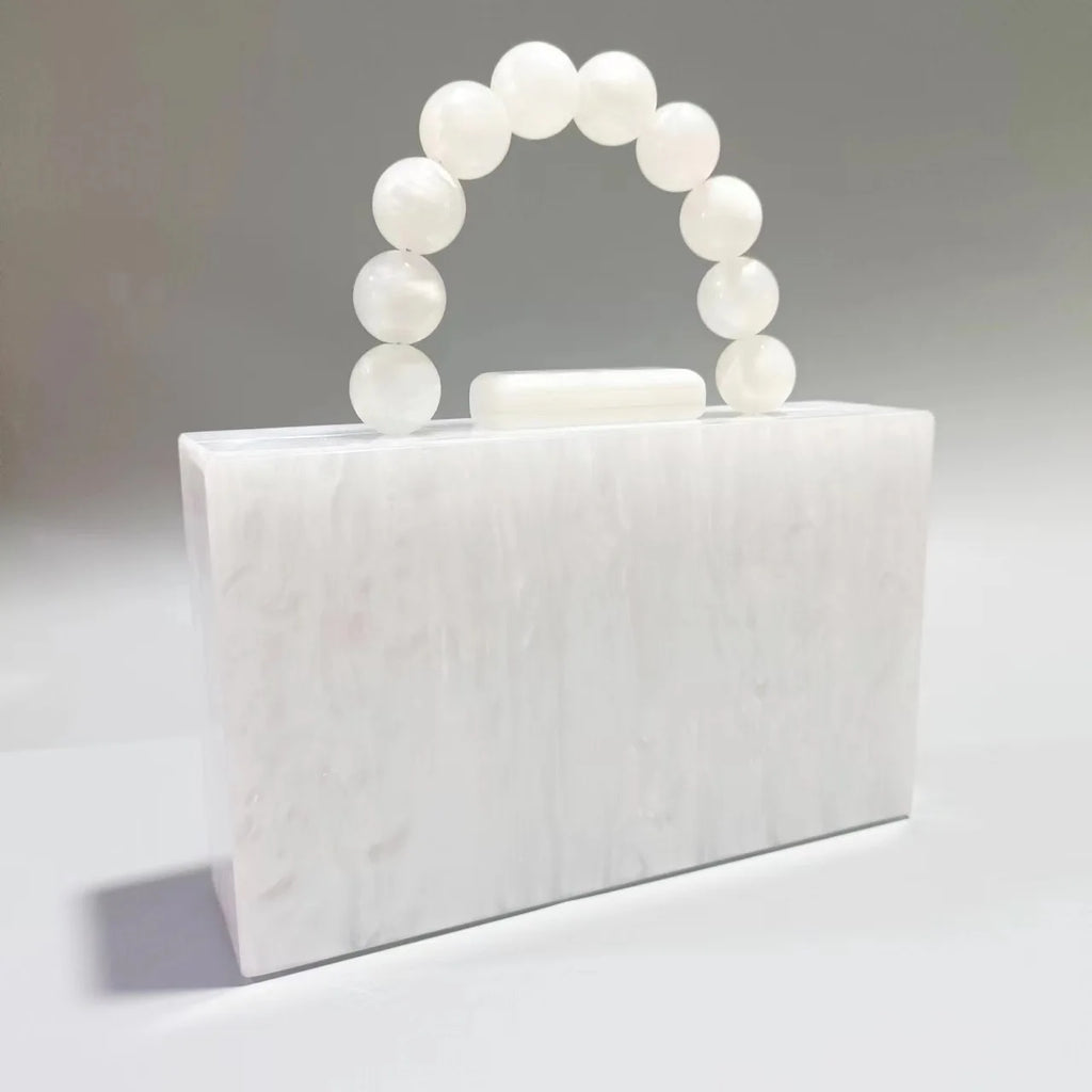 Beading Pearl Acrylic Stone Clutch