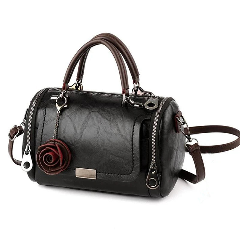 Rose Charm Boston Handbag