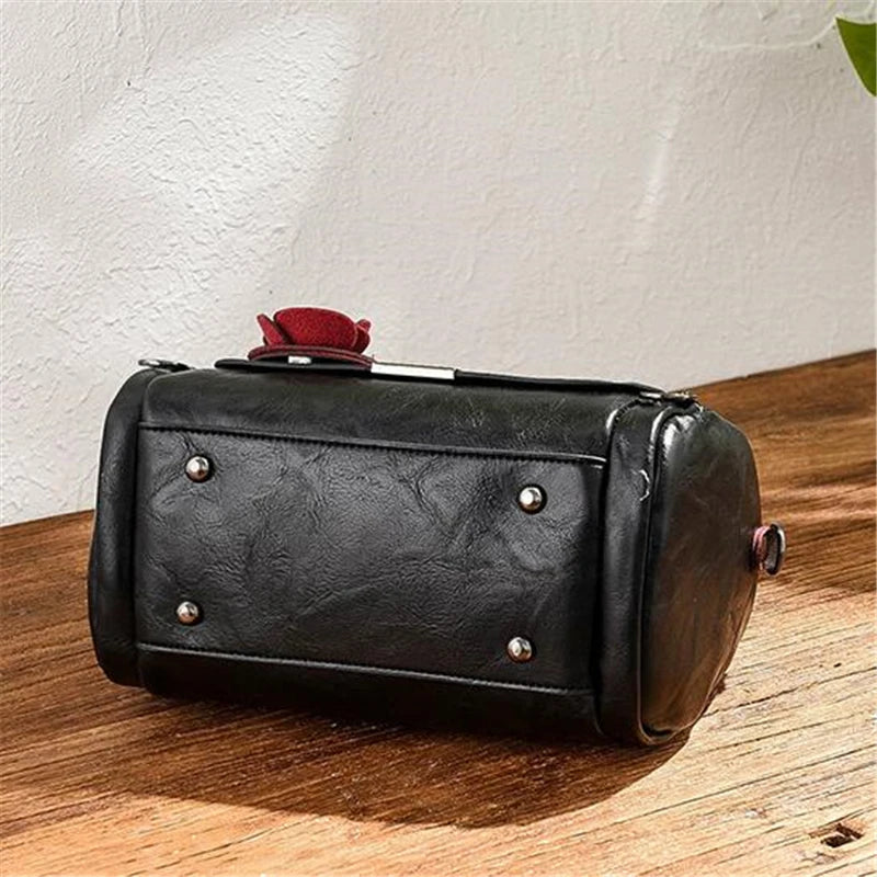 Rose Charm Boston Handbag