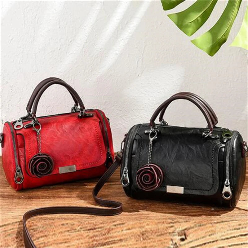 Rose Charm Boston Handbag