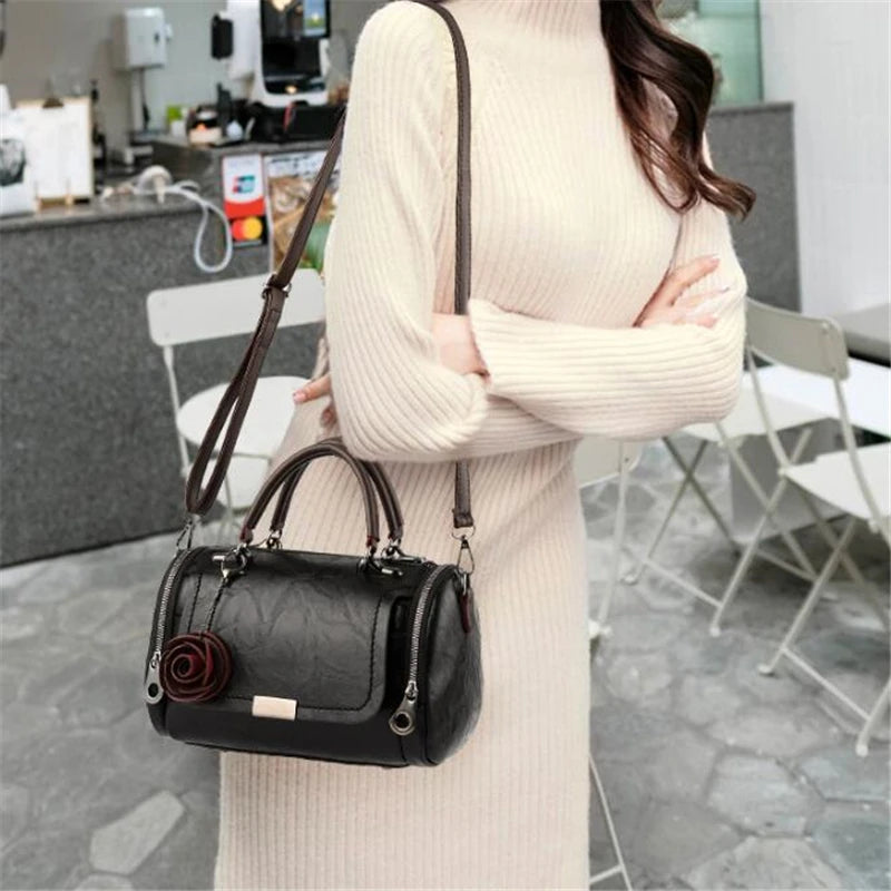Rose Charm Boston Handbag