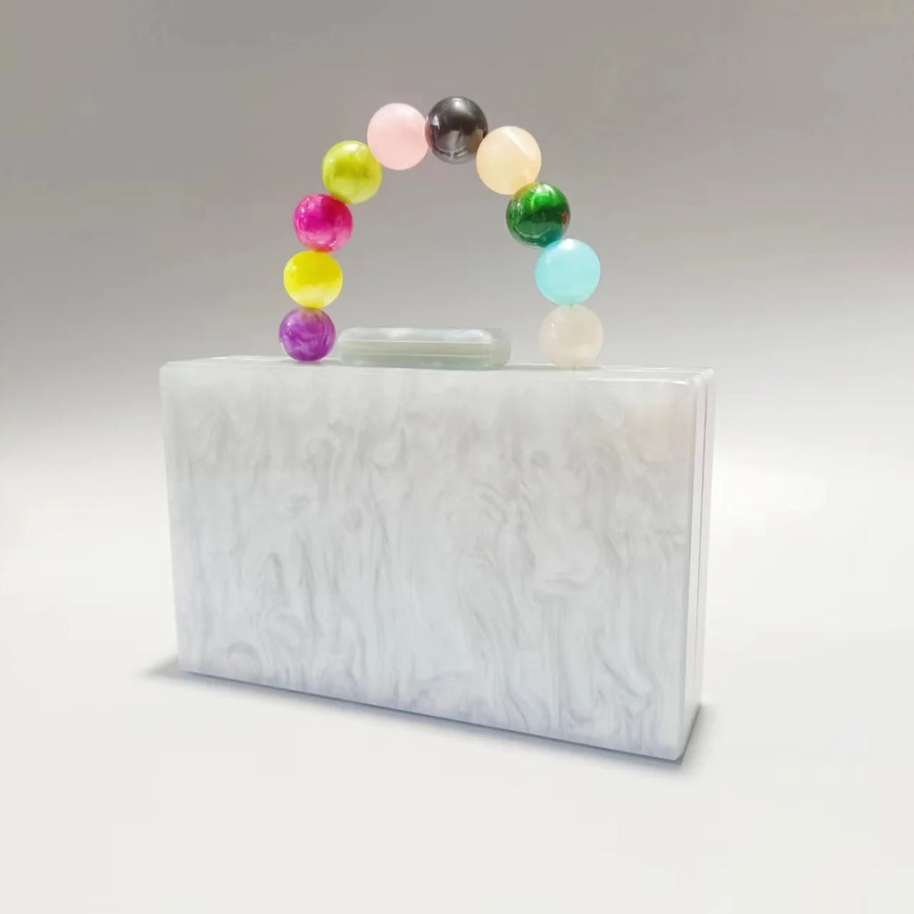 Beading Pearl Acrylic Stone Clutch