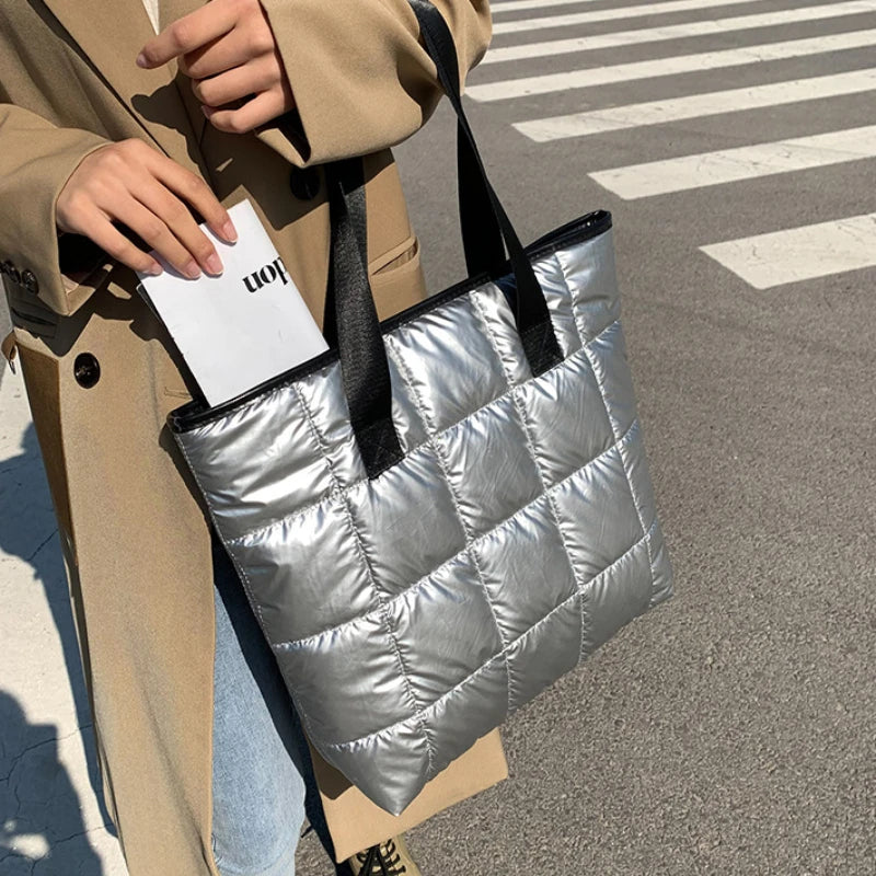 Casual Padded Nylon Shoulder Bag