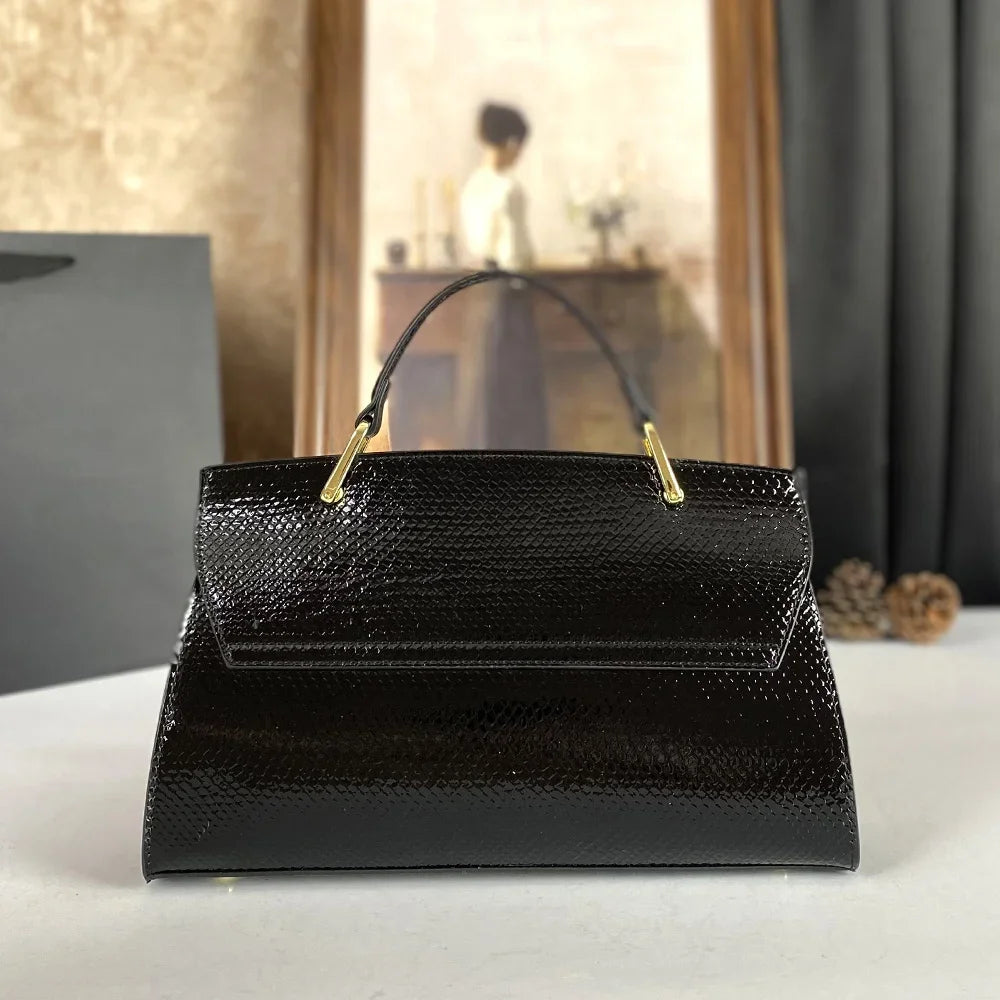 Embossed Faux Leather Satchel