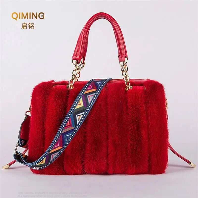 Real Mink Fur Bag