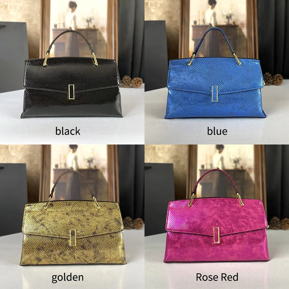 Embossed Faux Leather Satchel