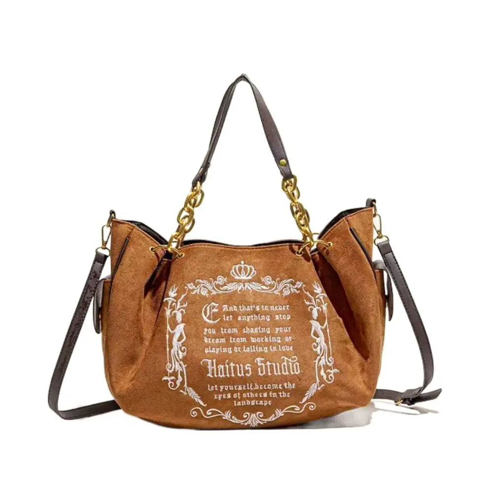 Canvas Slouchy Tote with Chain Straps