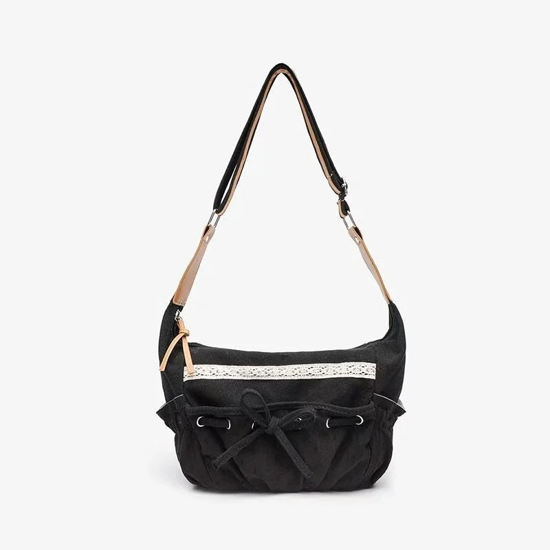 Bow Canvas Shoulder Bag
