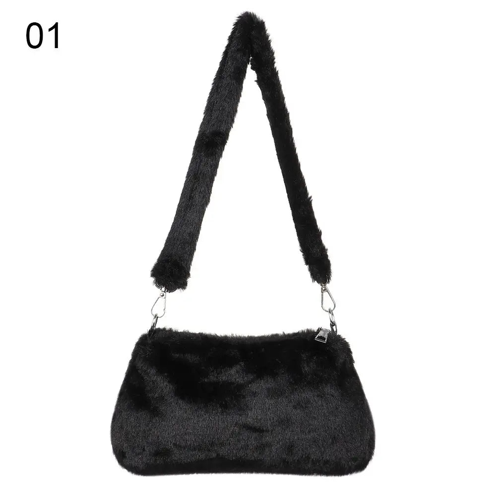 Leopard Plush Animal Print Messenger Bag