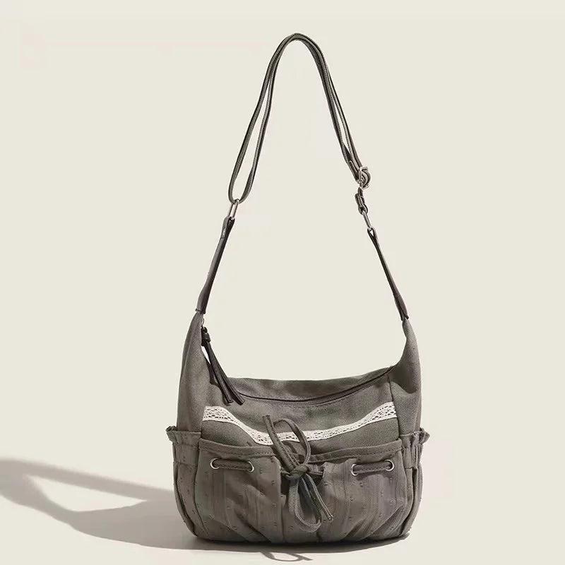 Bow Canvas Shoulder Bag