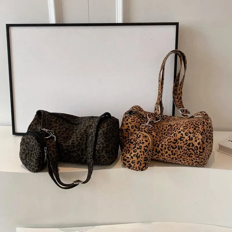 Leopard Print Canvas Bag