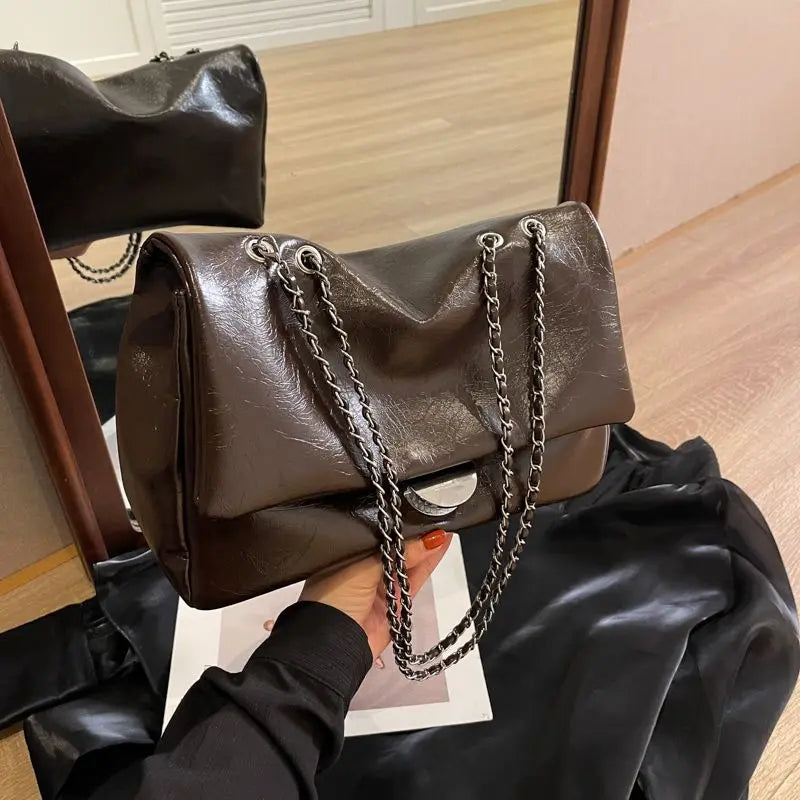 Silver Buckle Tote Bag