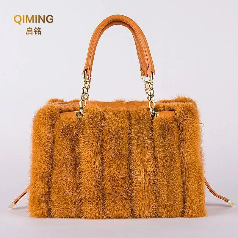 Real Mink Fur Bag
