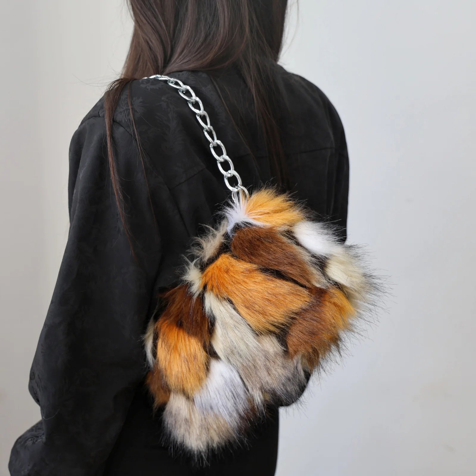 Luxury Leopard Design Plush Underarm Bag
