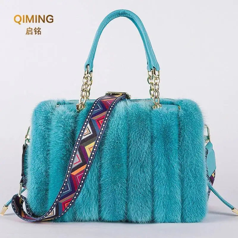 Real Mink Fur Bag