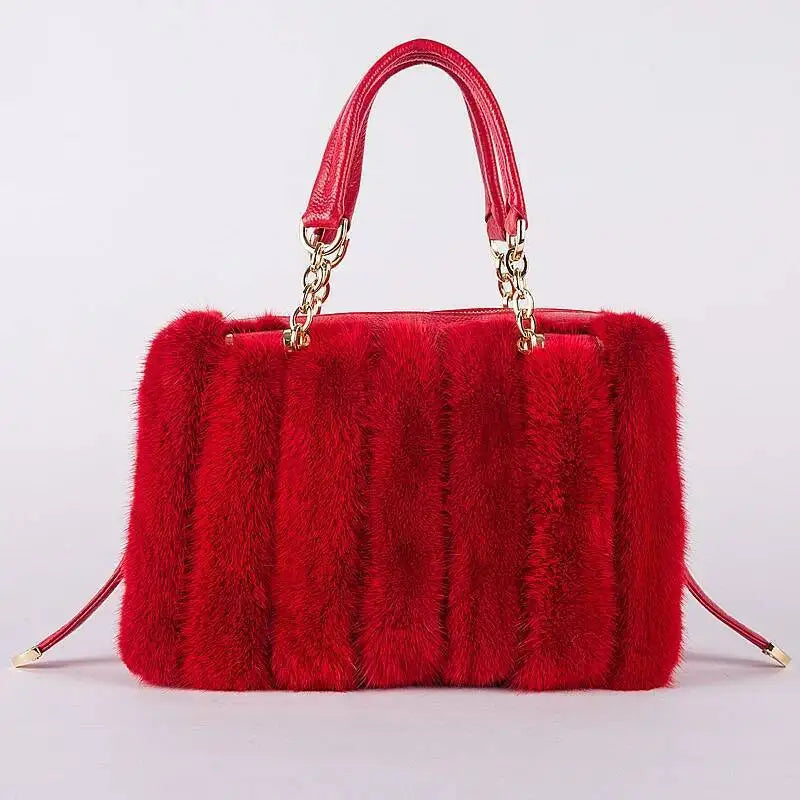 Real Mink Fur Bag