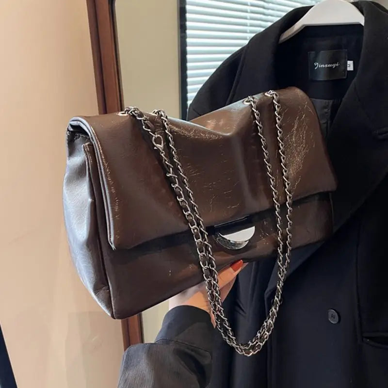Silver Buckle Tote Bag