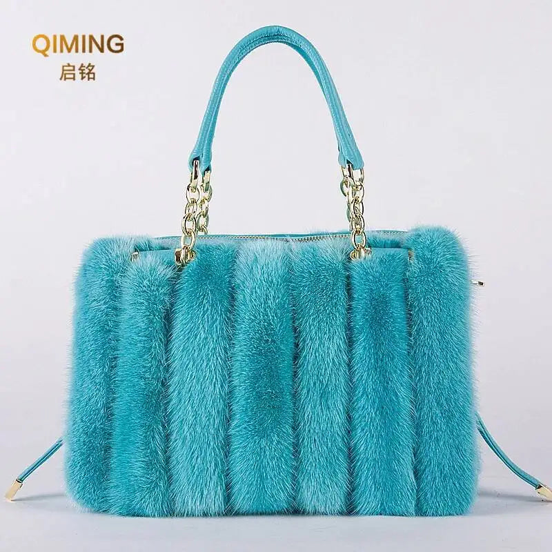 Real Mink Fur Bag
