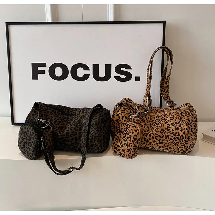 Leopard Print Canvas Bag