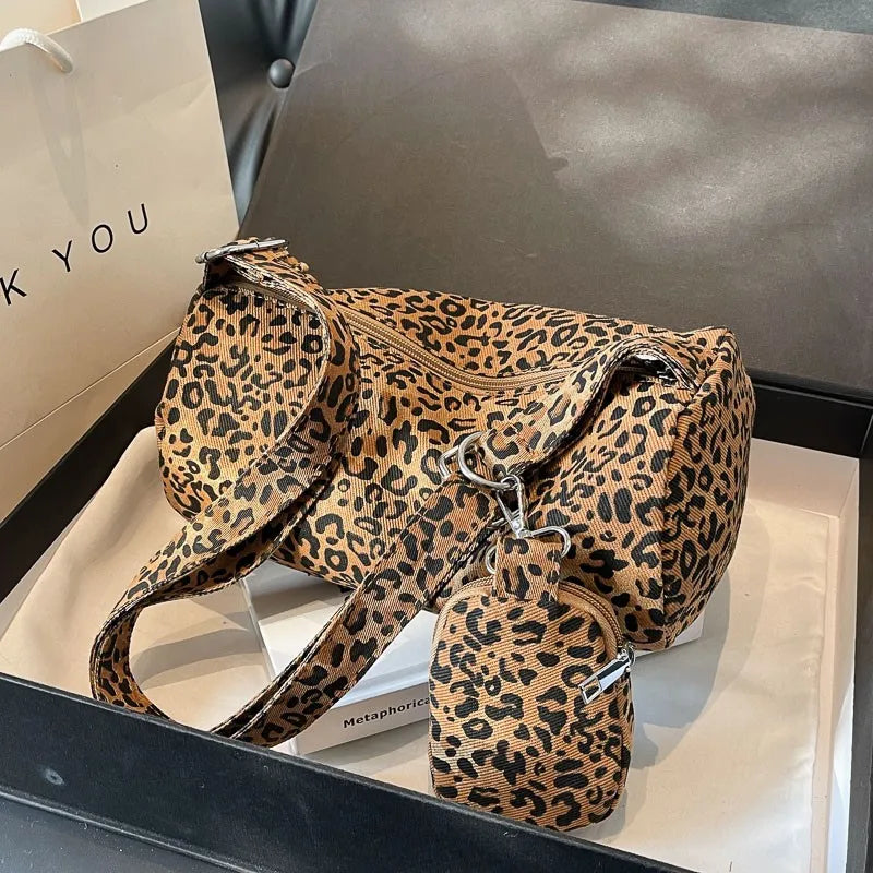 Leopard Print Canvas Bag