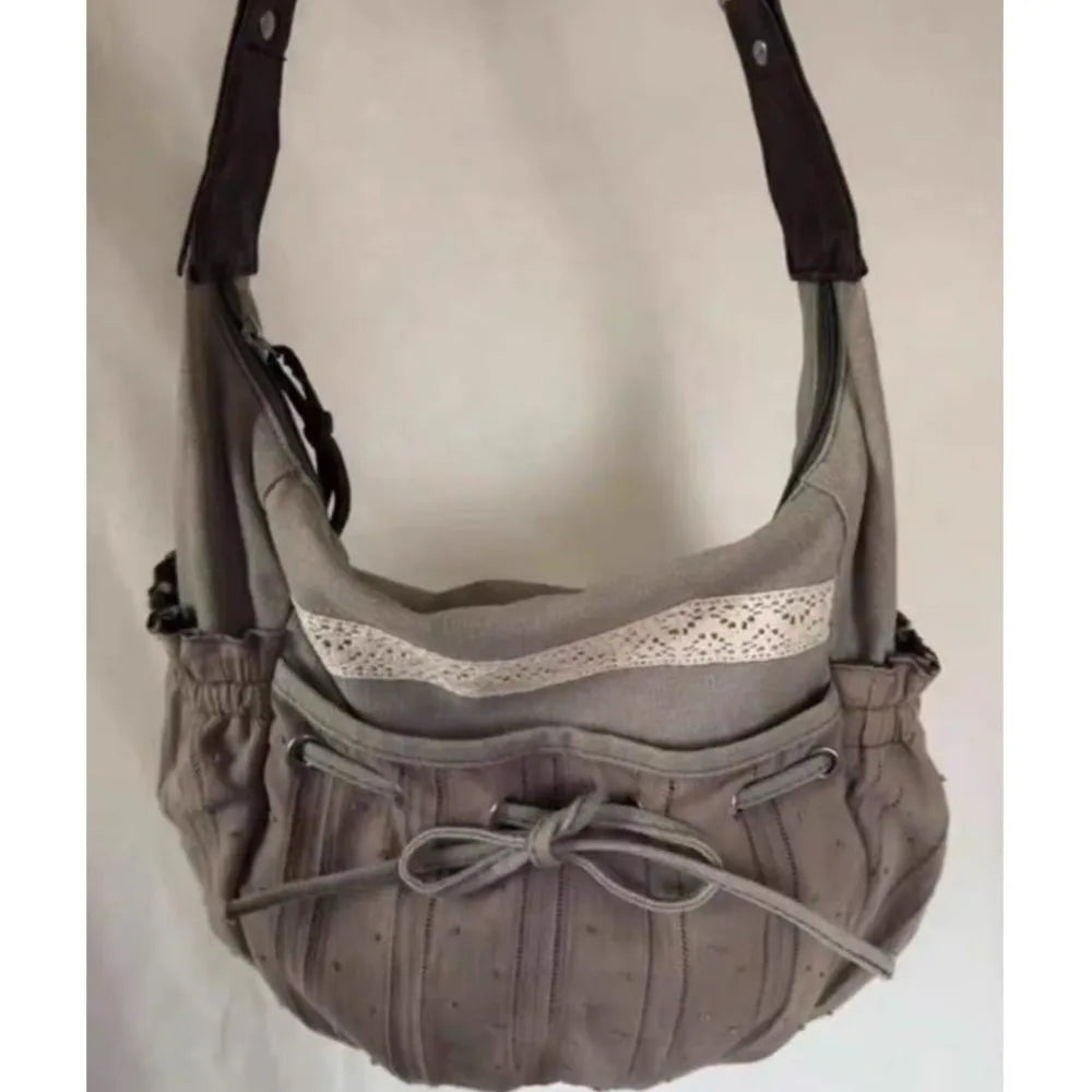 Bow Canvas Shoulder Bag