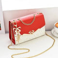 Mini White Glitter Flap Bag with Heart Hardware