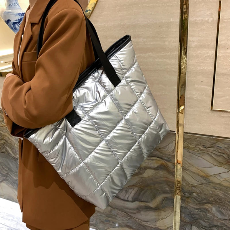 Casual Padded Nylon Shoulder Bag