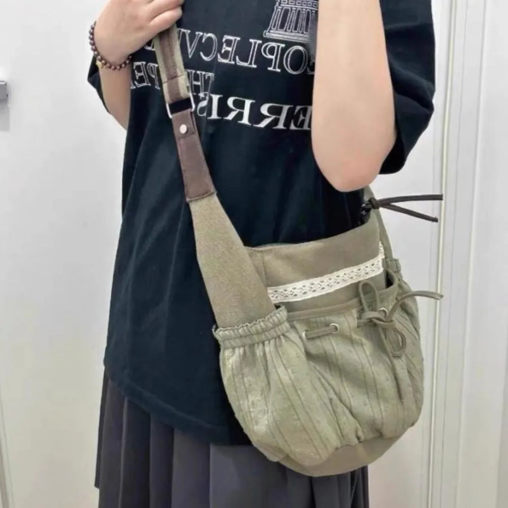 Bow Canvas Shoulder Bag