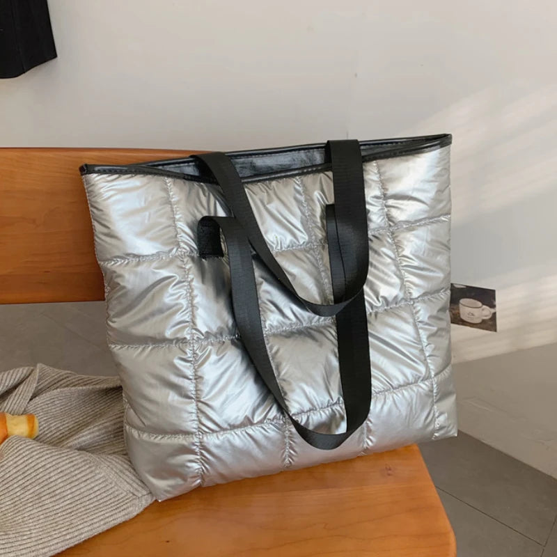 Casual Padded Nylon Shoulder Bag