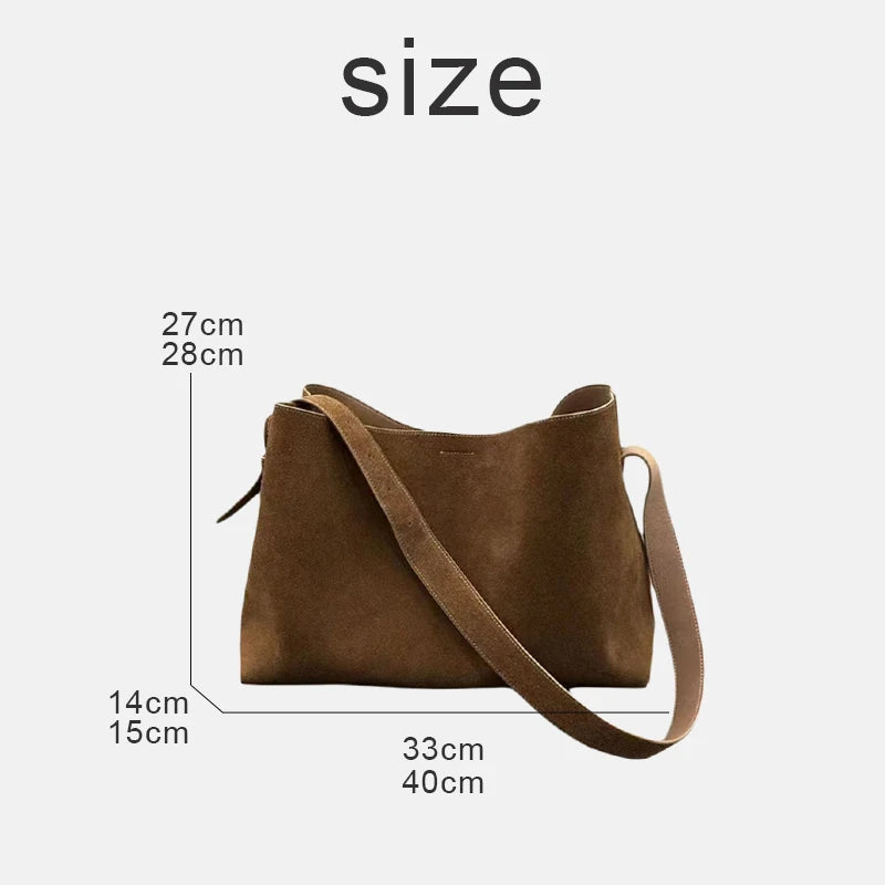 Leather Tote Bag with Buckle Strap