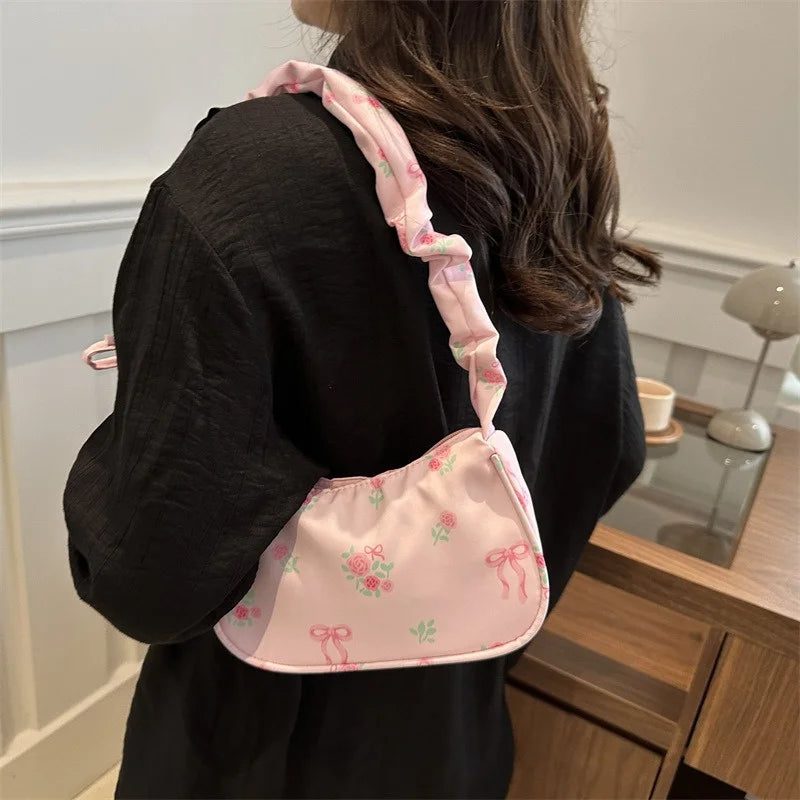 Canvas Pleated Drawstring Purse