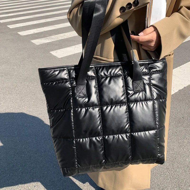 Casual Padded Nylon Shoulder Bag