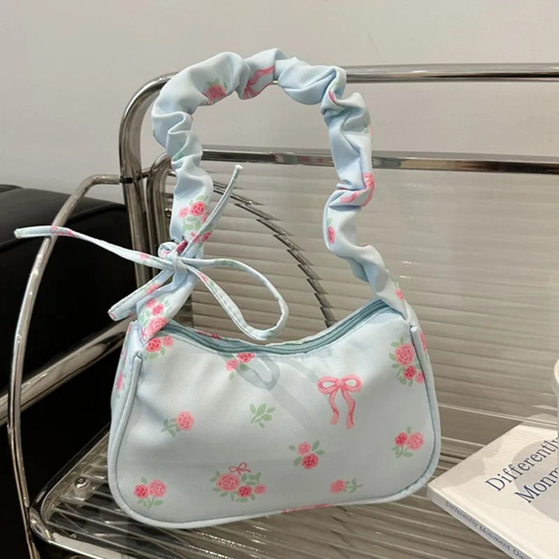 Canvas Pleated Drawstring Purse