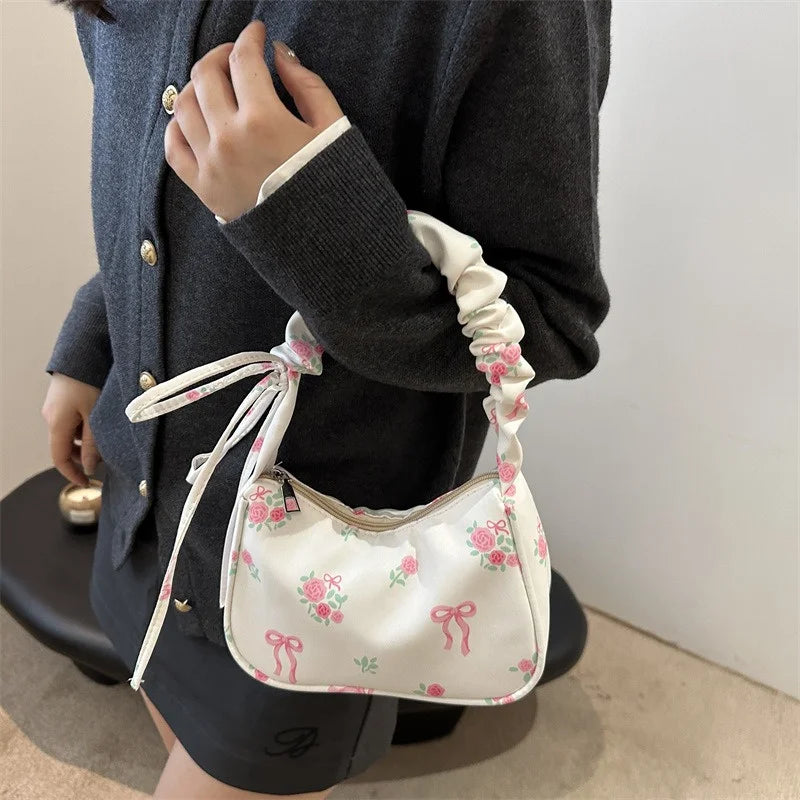 Canvas Pleated Drawstring Purse