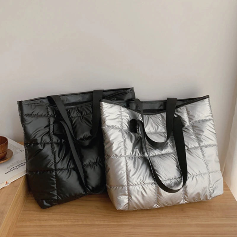 Casual Padded Nylon Shoulder Bag