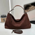 Frosted Cow Leather Shoulder Bag