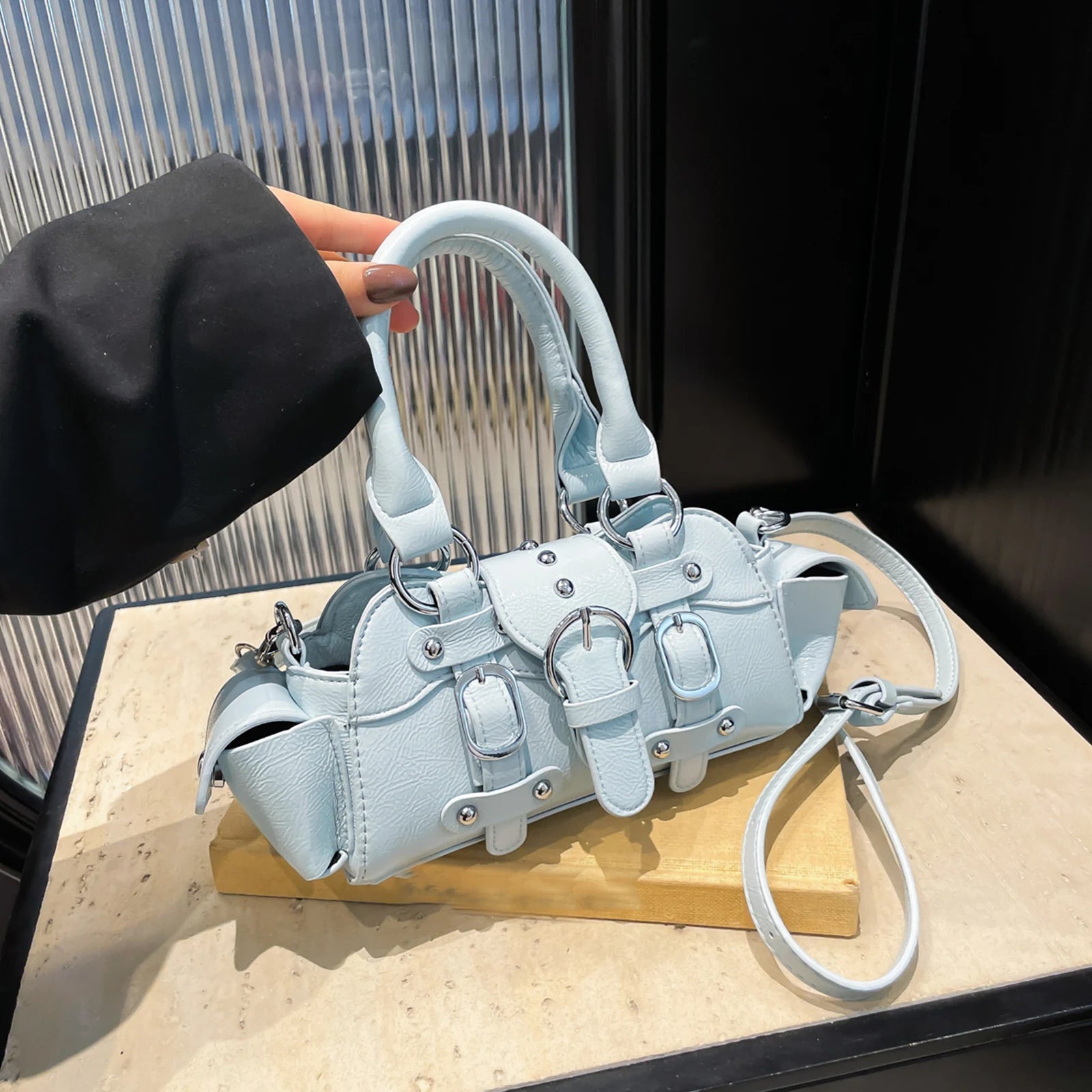 Moto Style Crossbody Bag