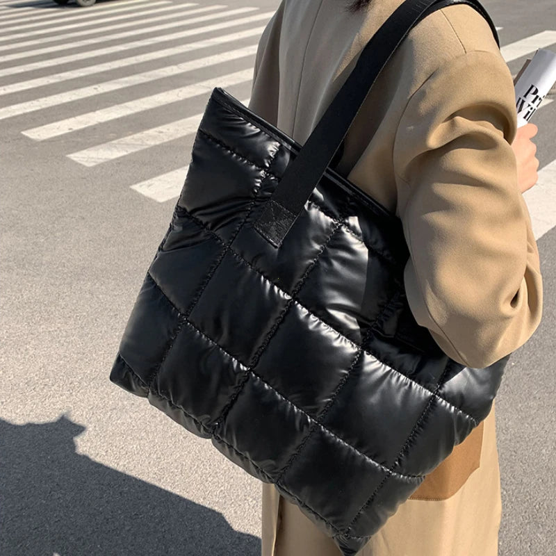 Casual Padded Nylon Shoulder Bag