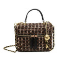 Plaid Print Tweed Crossbody Bag