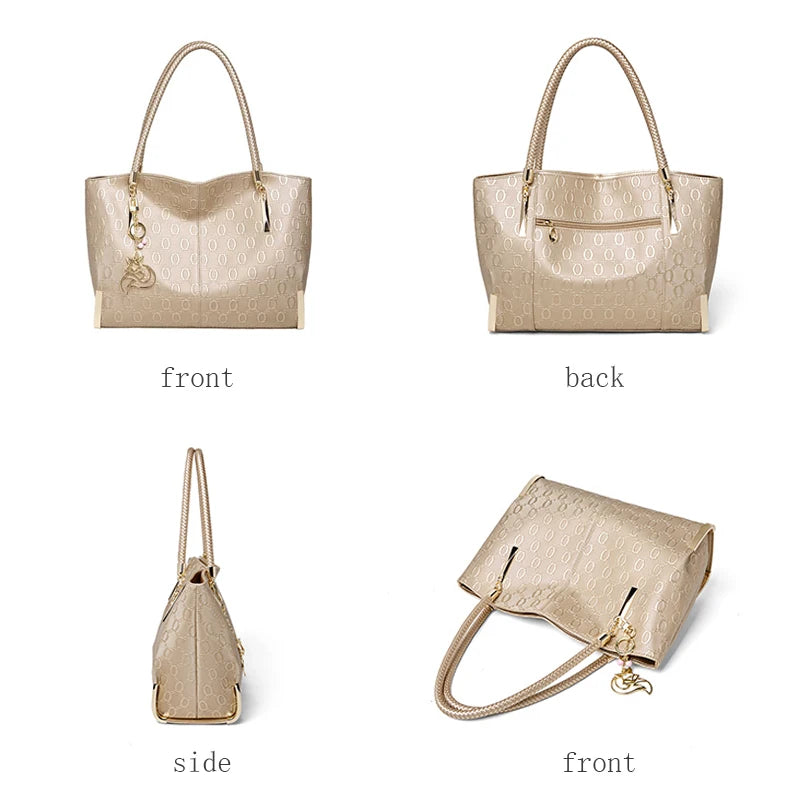 Split Leather Large Shoulder Bag