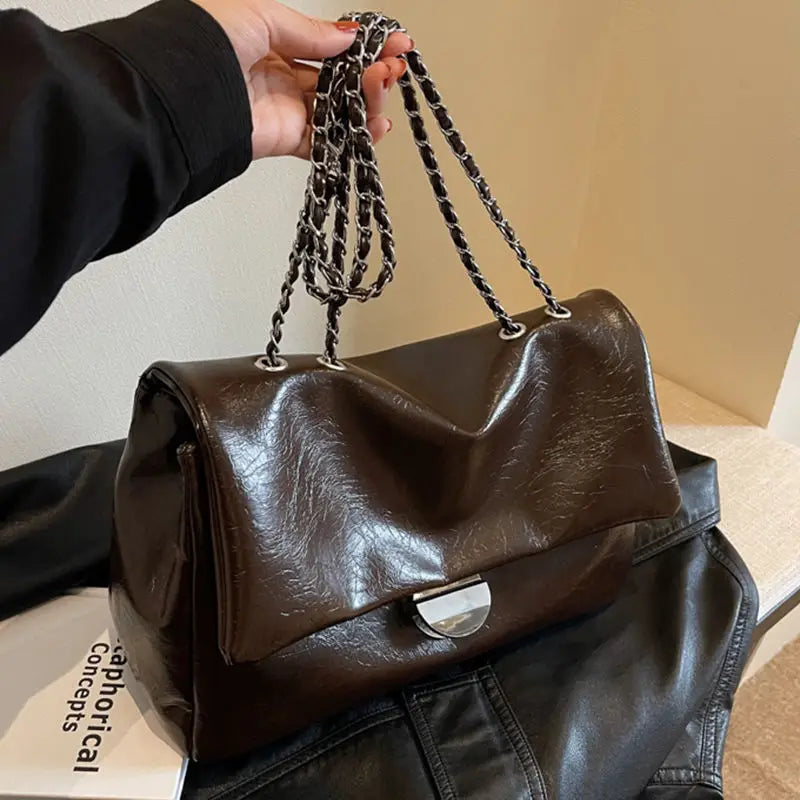 Silver Buckle Tote Bag